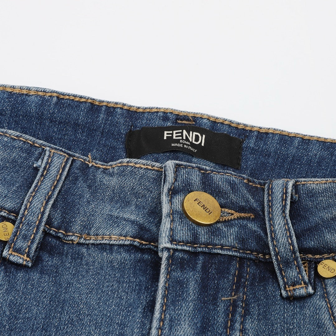 Fend embroidered jeans