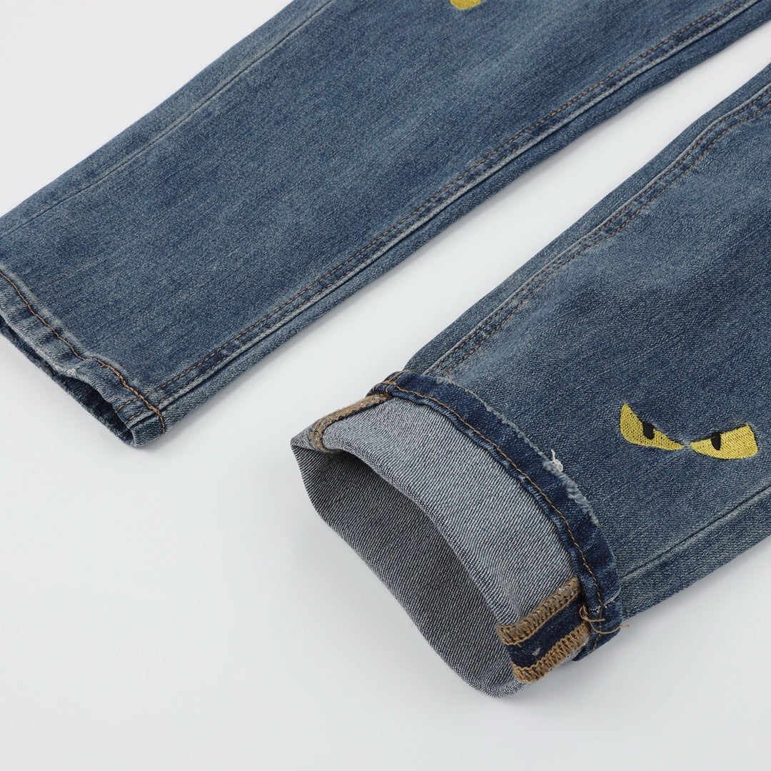 Fend embroidered jeans