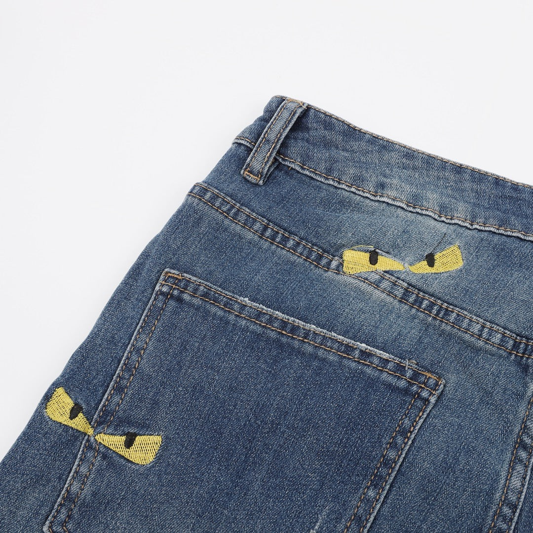 Fend embroidered jeans