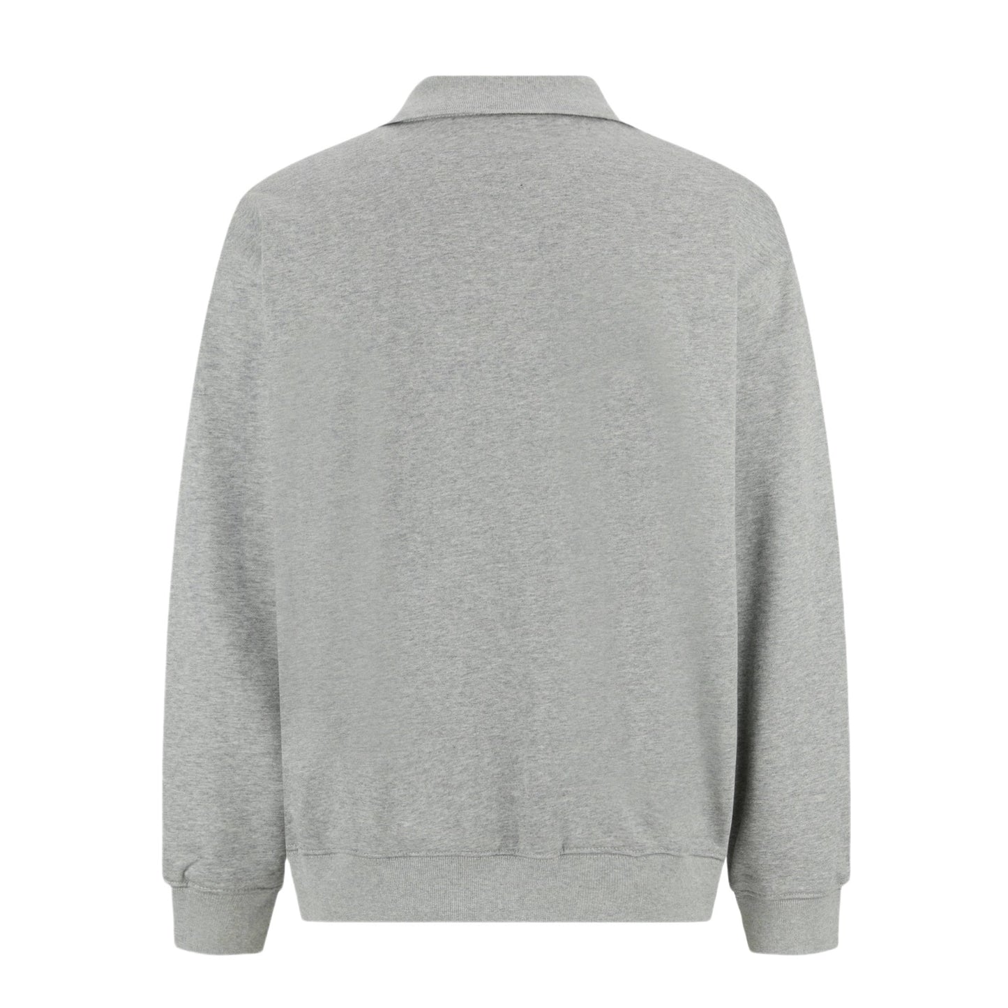 Flocked polo sweatshirt (grey)