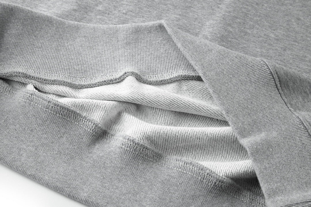 Flocked polo sweatshirt (grey)