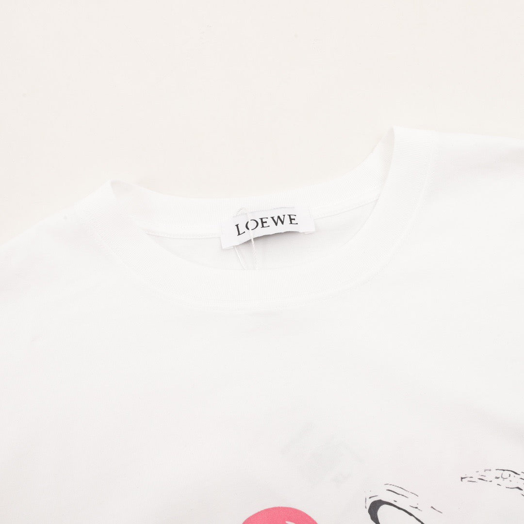 White graphic short-sleeved simple T-shirt