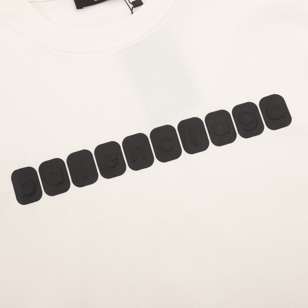 Tape Letter Print Short Sleeve T-SHIRT