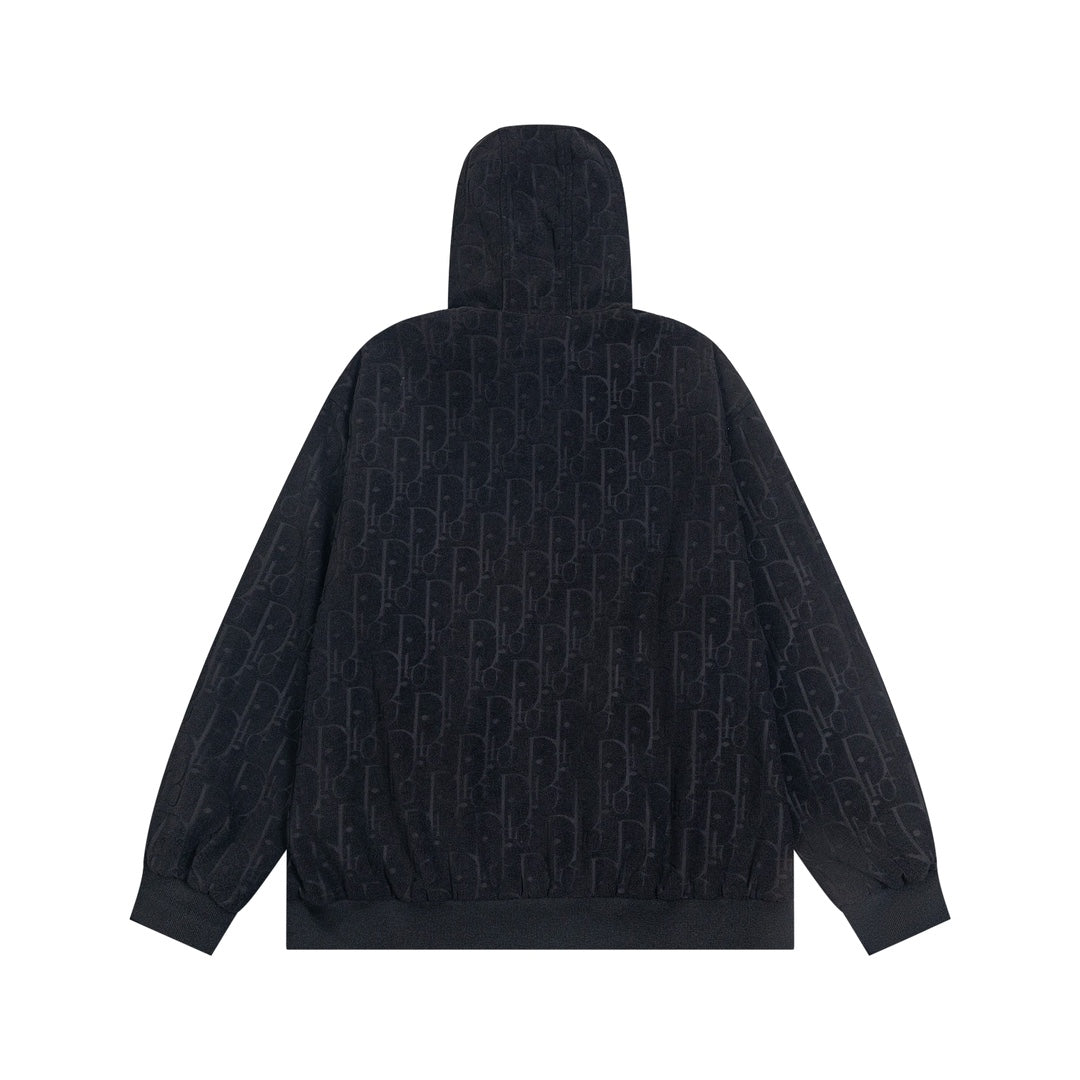 D's Towel textured fabric hooded jacket