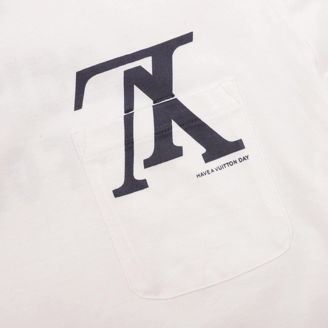 White Logo Short Sleeve Knit T-Shirt