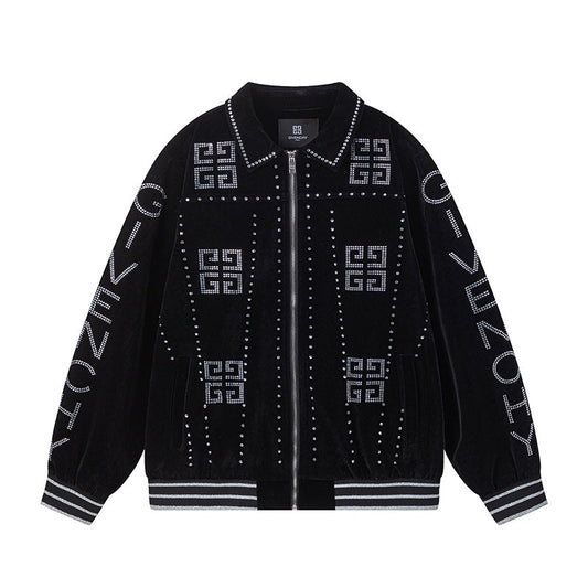 Luxurious jacket in diamond Korean velvet