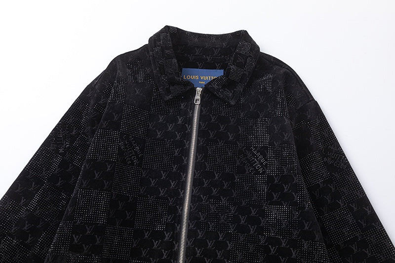 Fleece covered in diamond Korean fleece luxury jacket