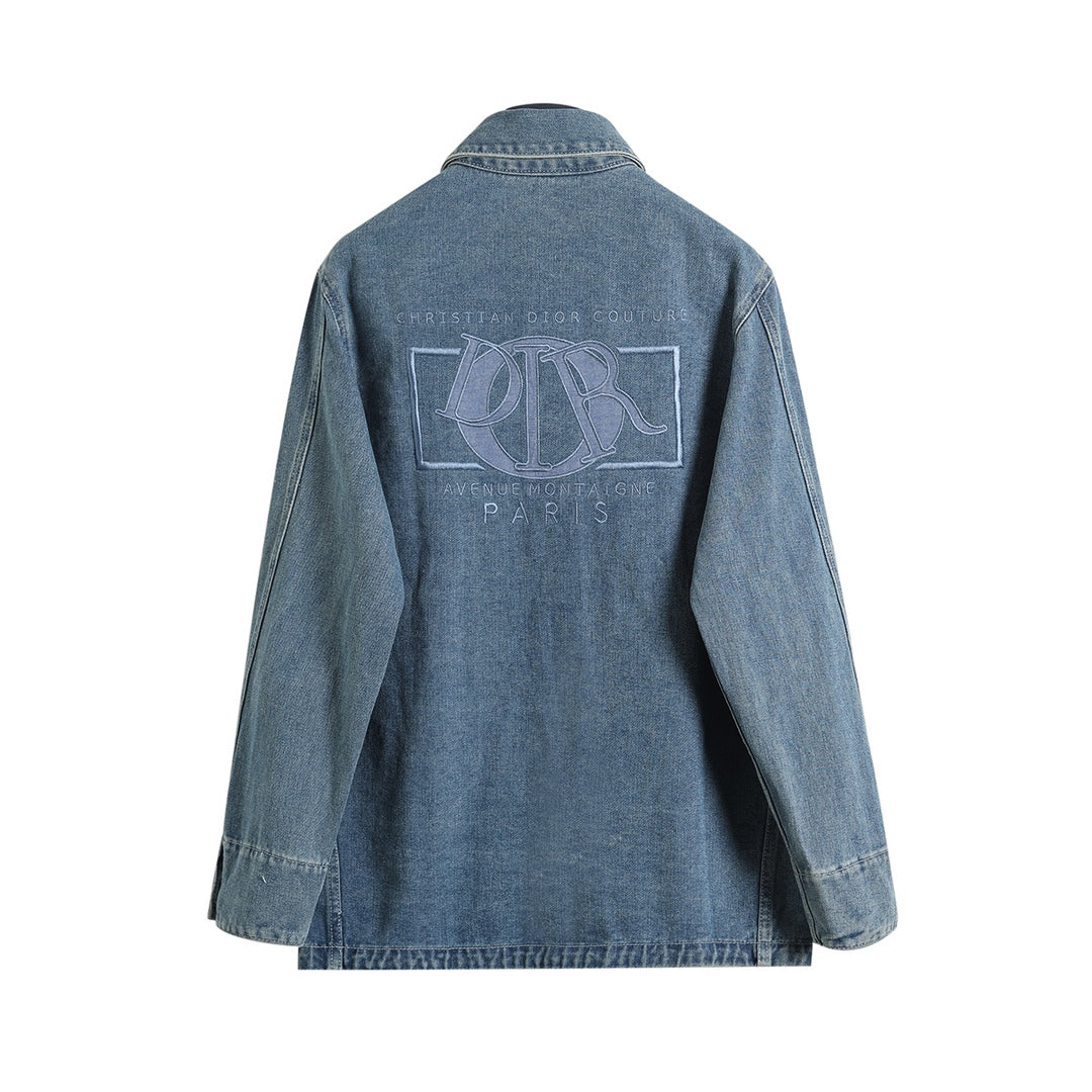 Unisex denim jacket in light luxury style