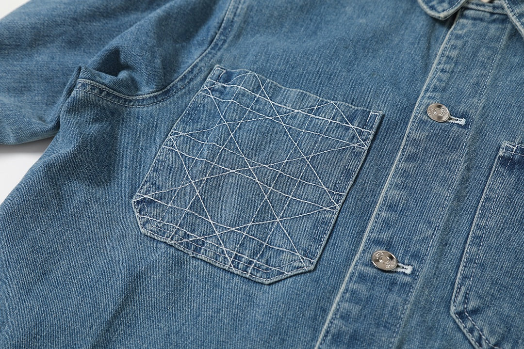 Unisex denim jacket in light luxury style