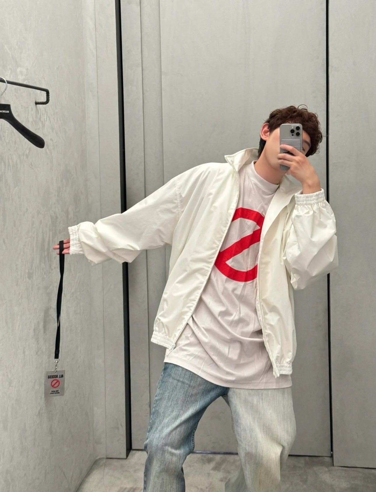 B's Tape style logo waterproof jacket