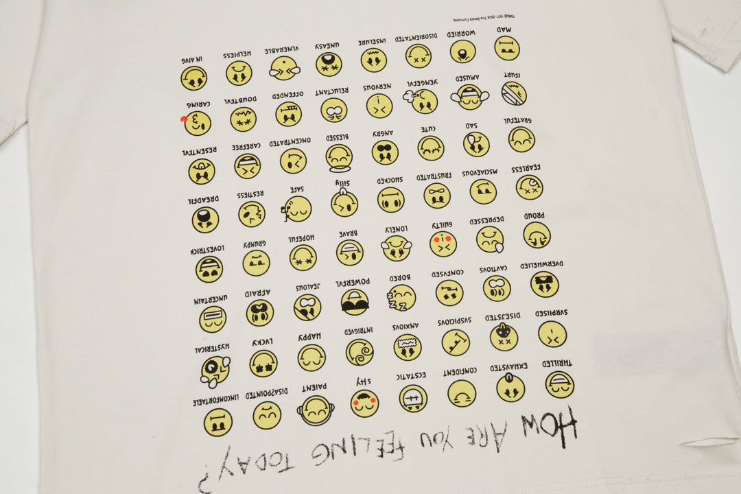 B's emoticon airbrushed loose T-shirt