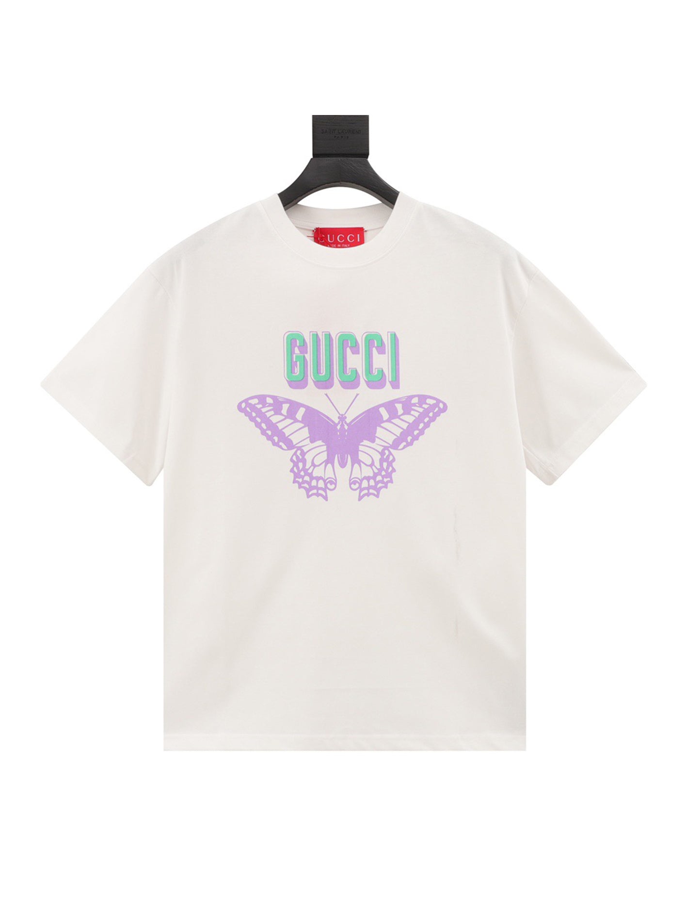 Butterfly and letter print short sleeves