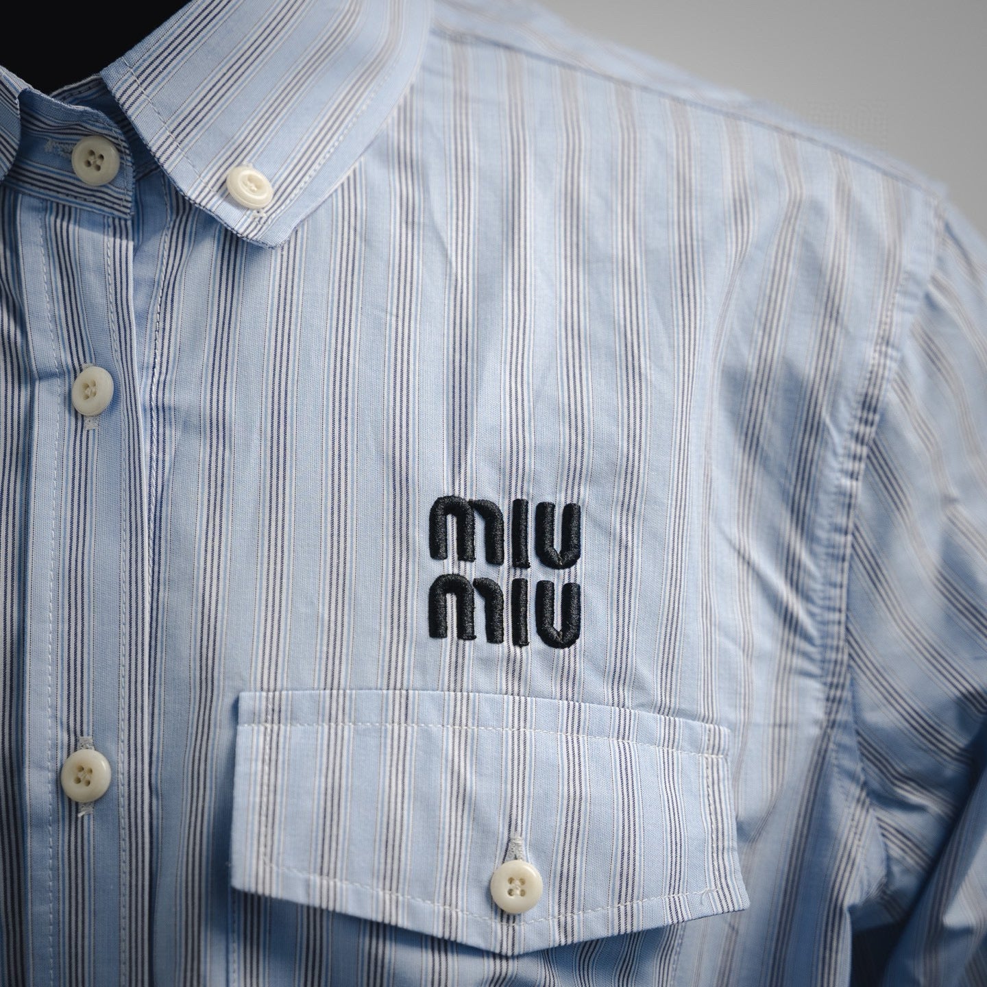 Miu embroidered buttons shirt