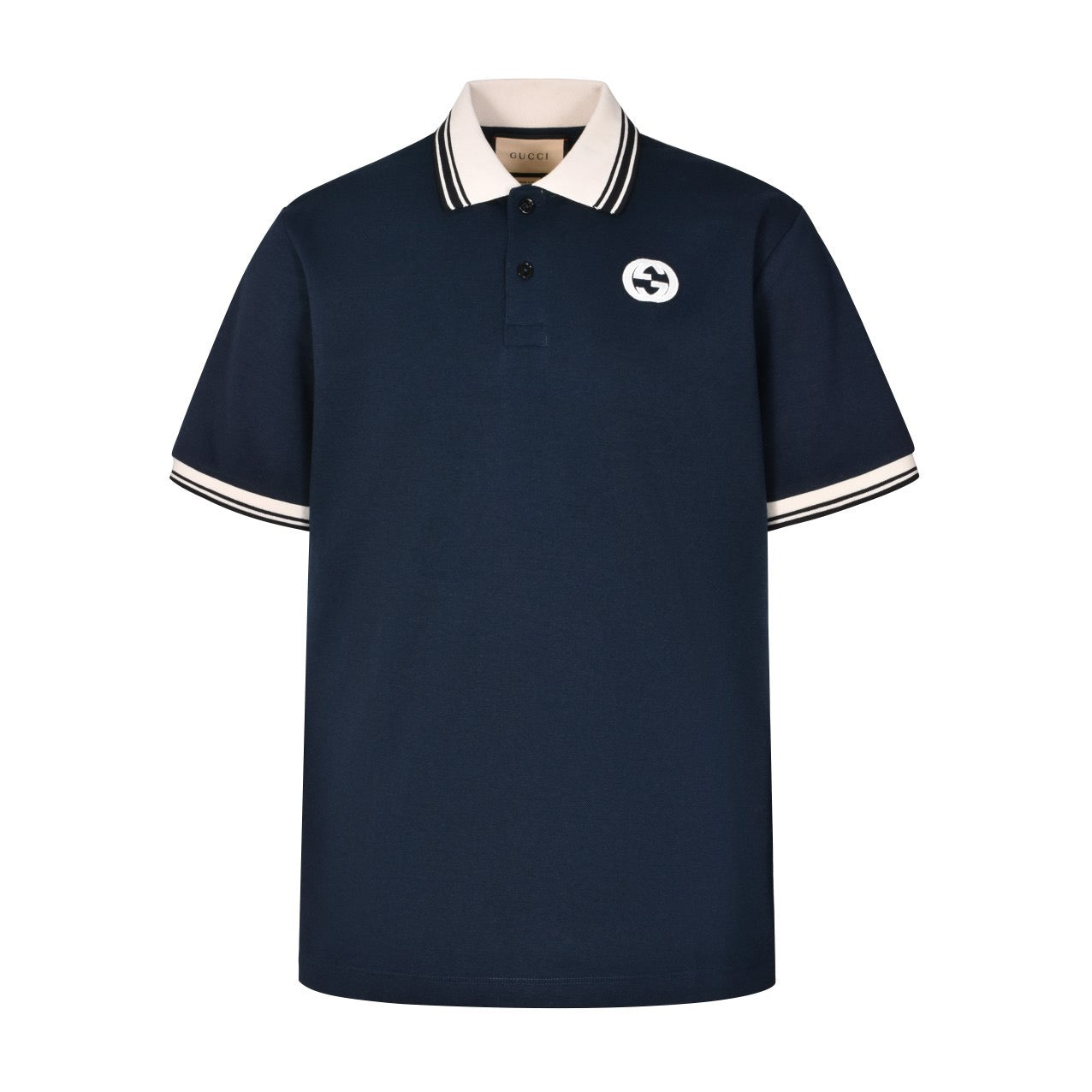 Double G patch embroidered lapel polo