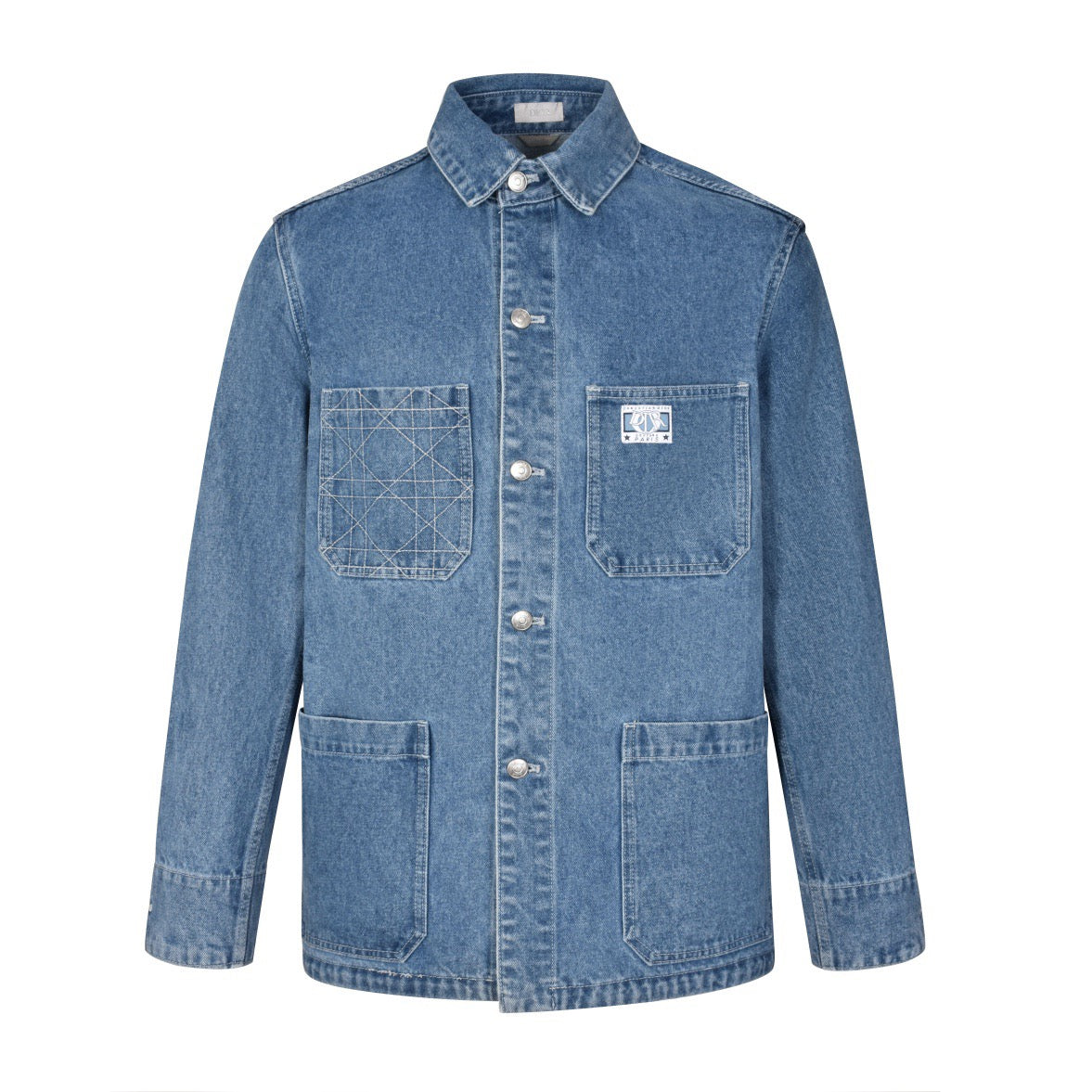 cannage embroidered denim jacket