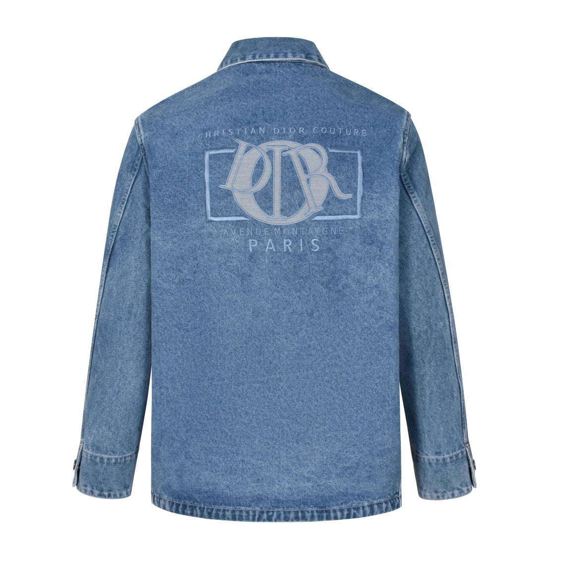 cannage embroidered denim jacket