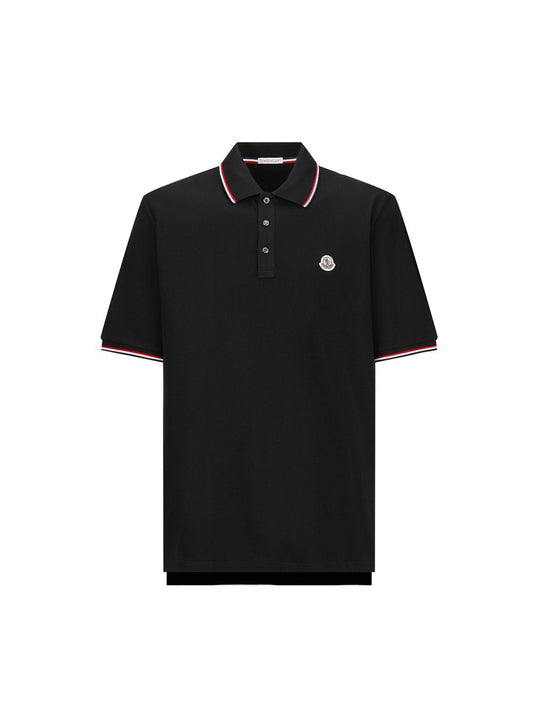 Classic logo embroidered color block collar polo