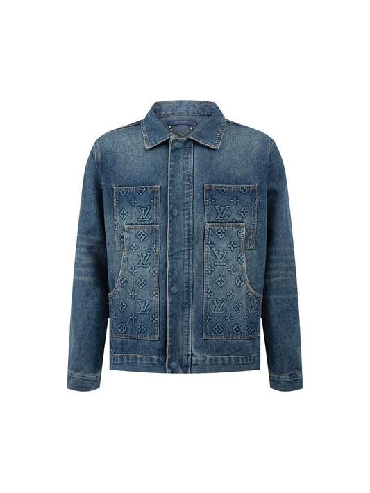 Embossed denim jacket