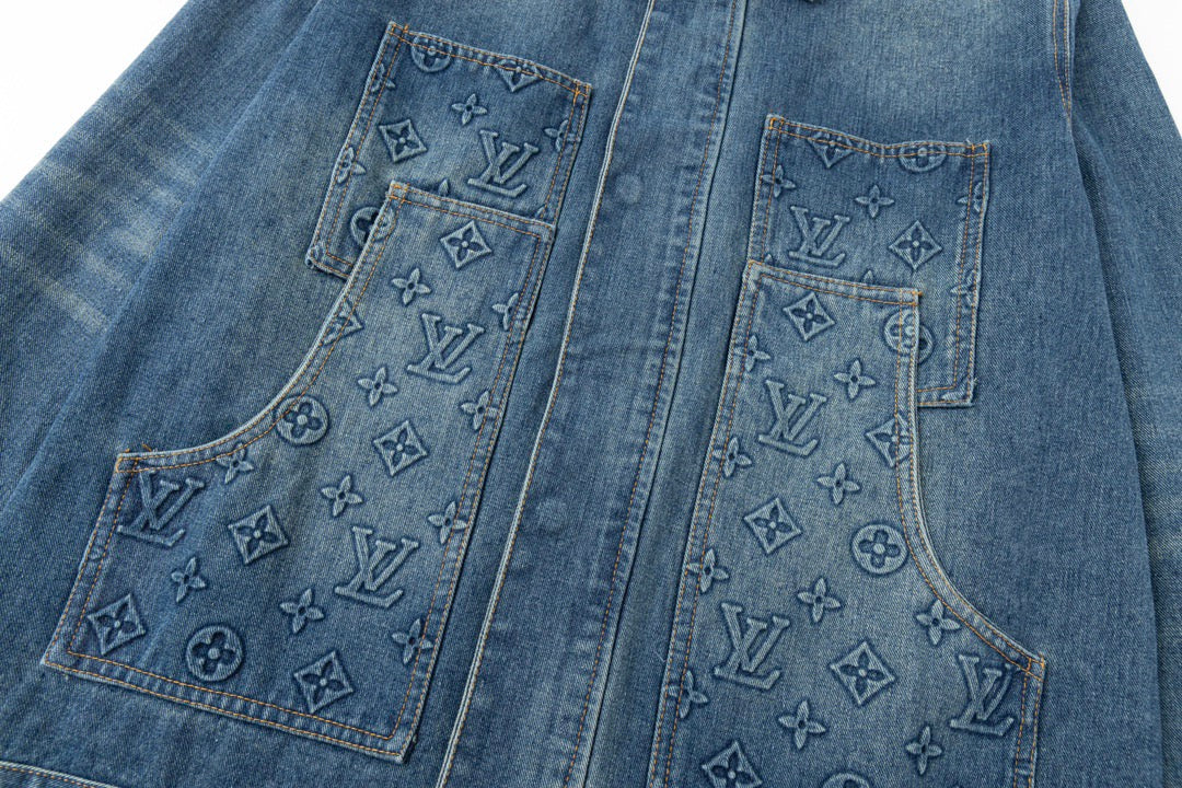 Embossed denim jacket