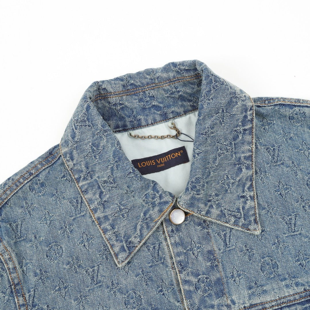 1V men womens jacquard denim jacket