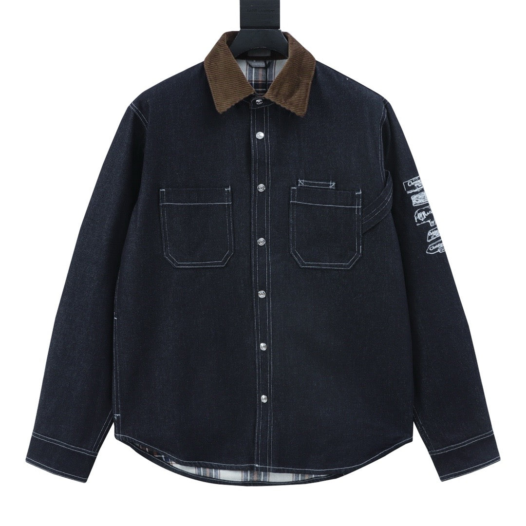 CD archives labels denim jacket