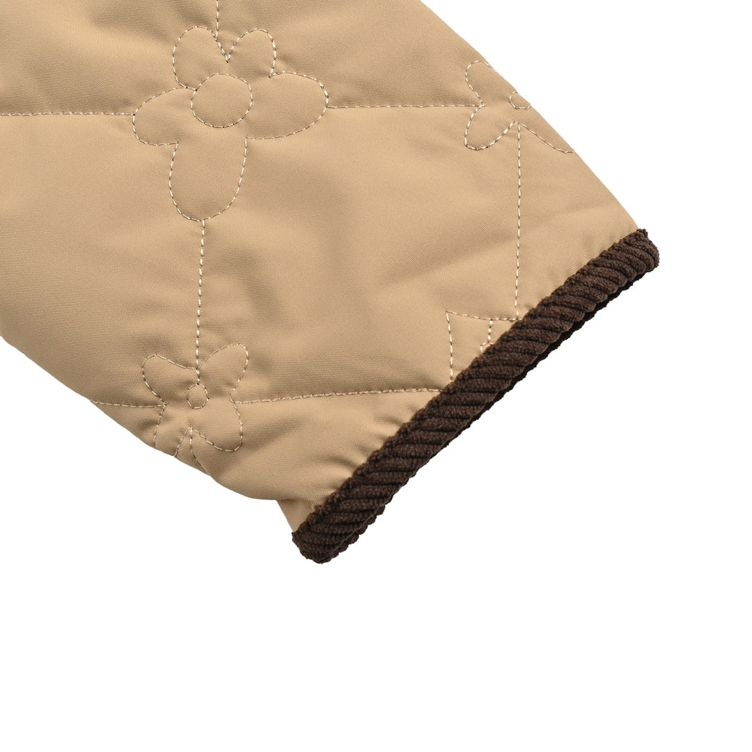 Monogram Quilted Embroidered Corduroy Collar Light Cotton Jacket