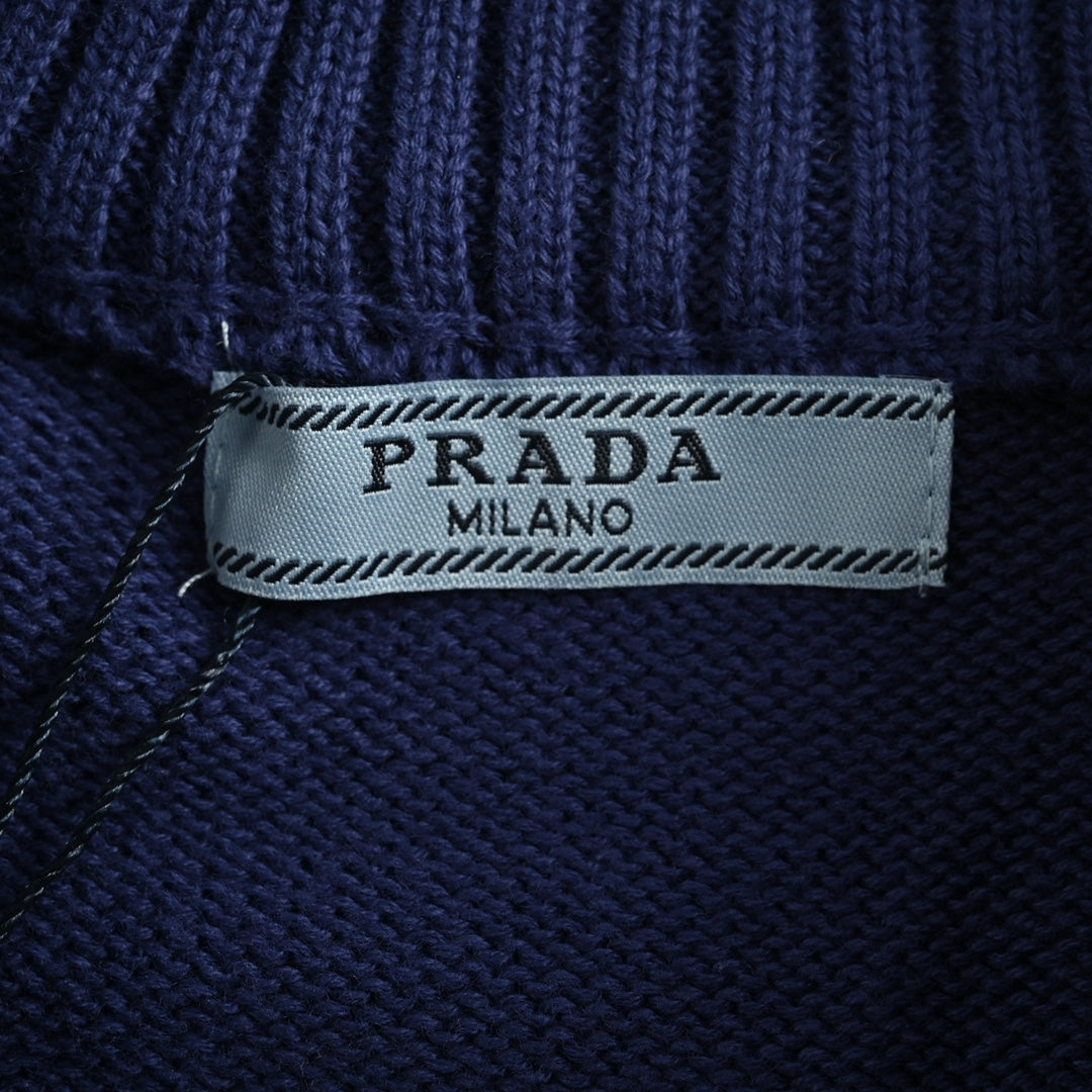 Half-zip sweater with jacquard lettering on chest