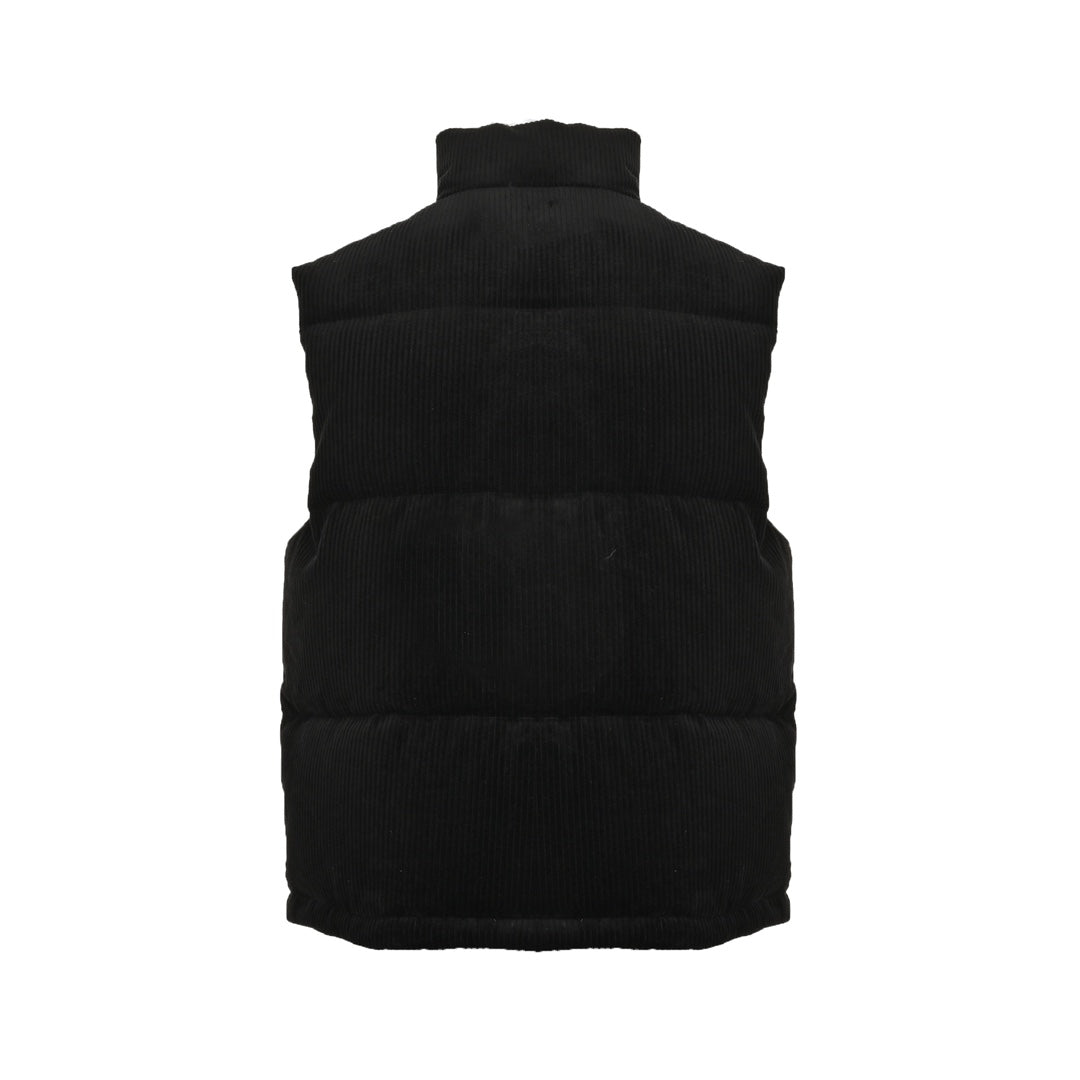 Triangle logo corduroy down vest