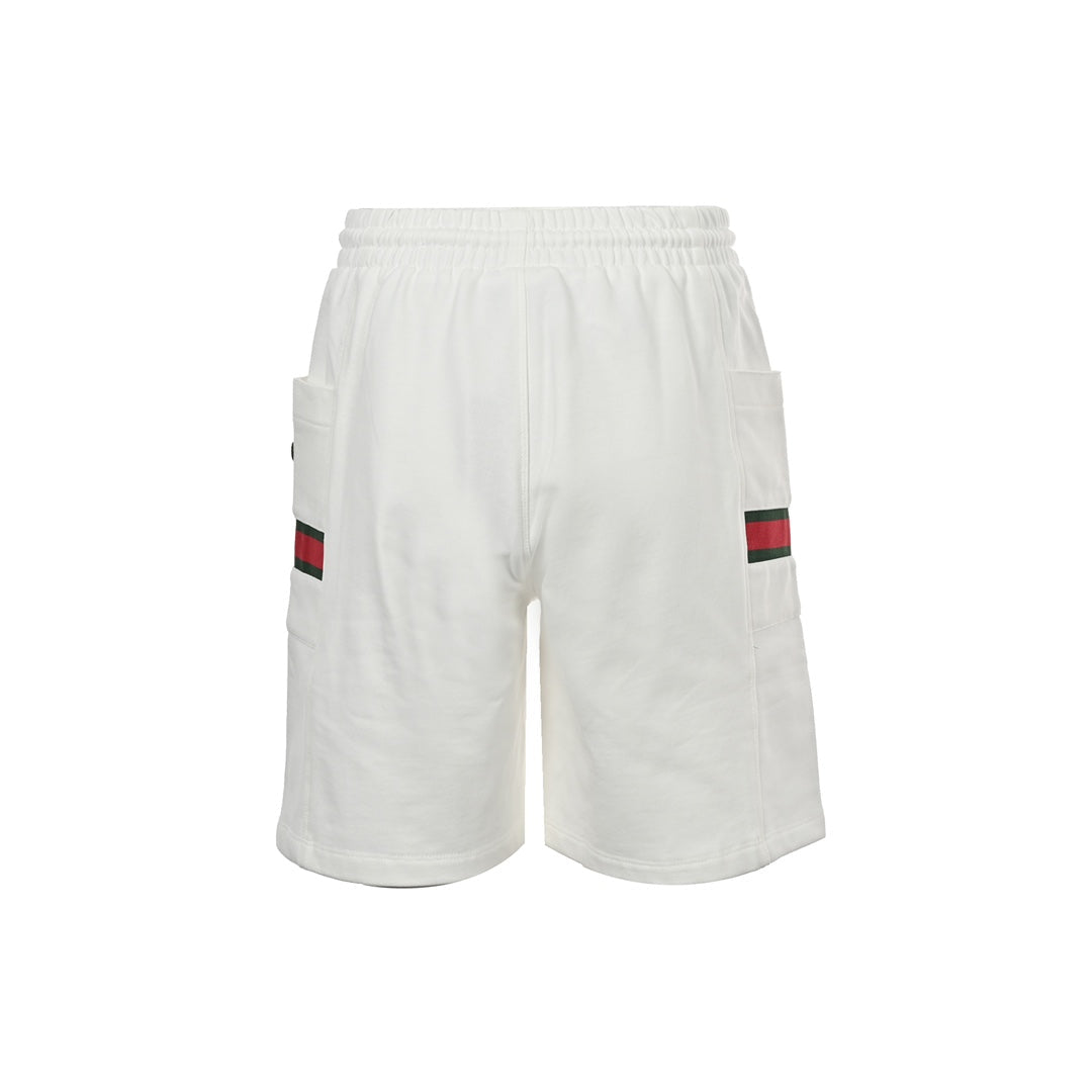 Red and green webbing casual shorts