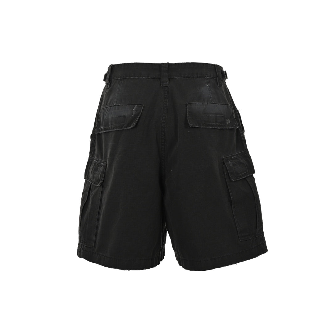 Washed workwear pocket shorts