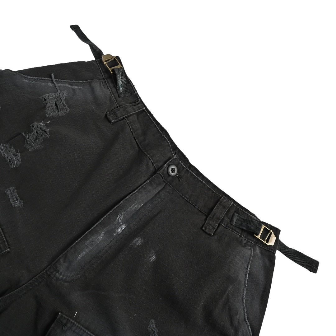 Washed workwear pocket shorts