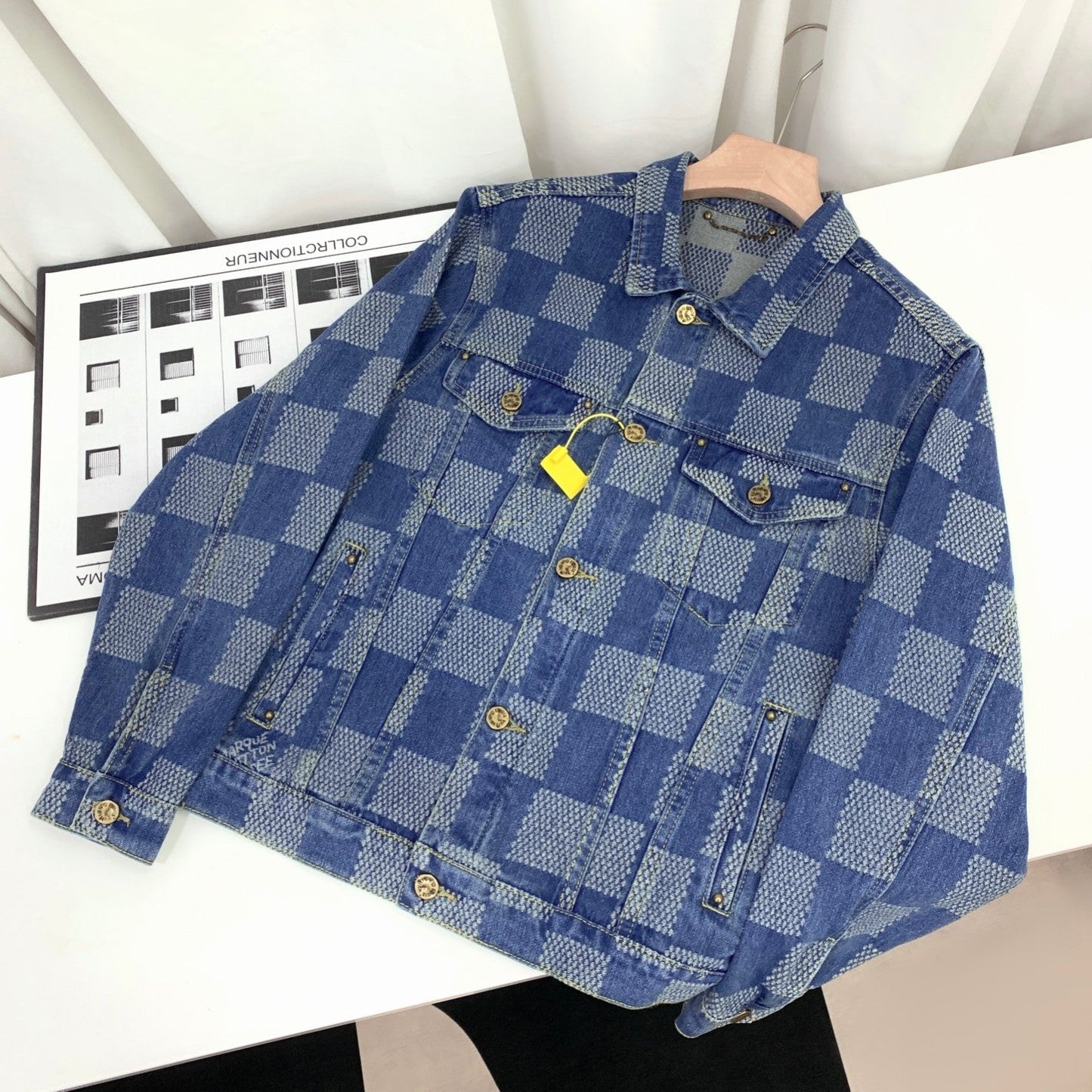 L's Classic Plaid Style Denim Suit